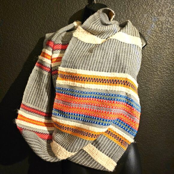 Infinity Scarf Artistan Made in Peru Alpaca Multi Colored Unisex - Picture 1 of 6